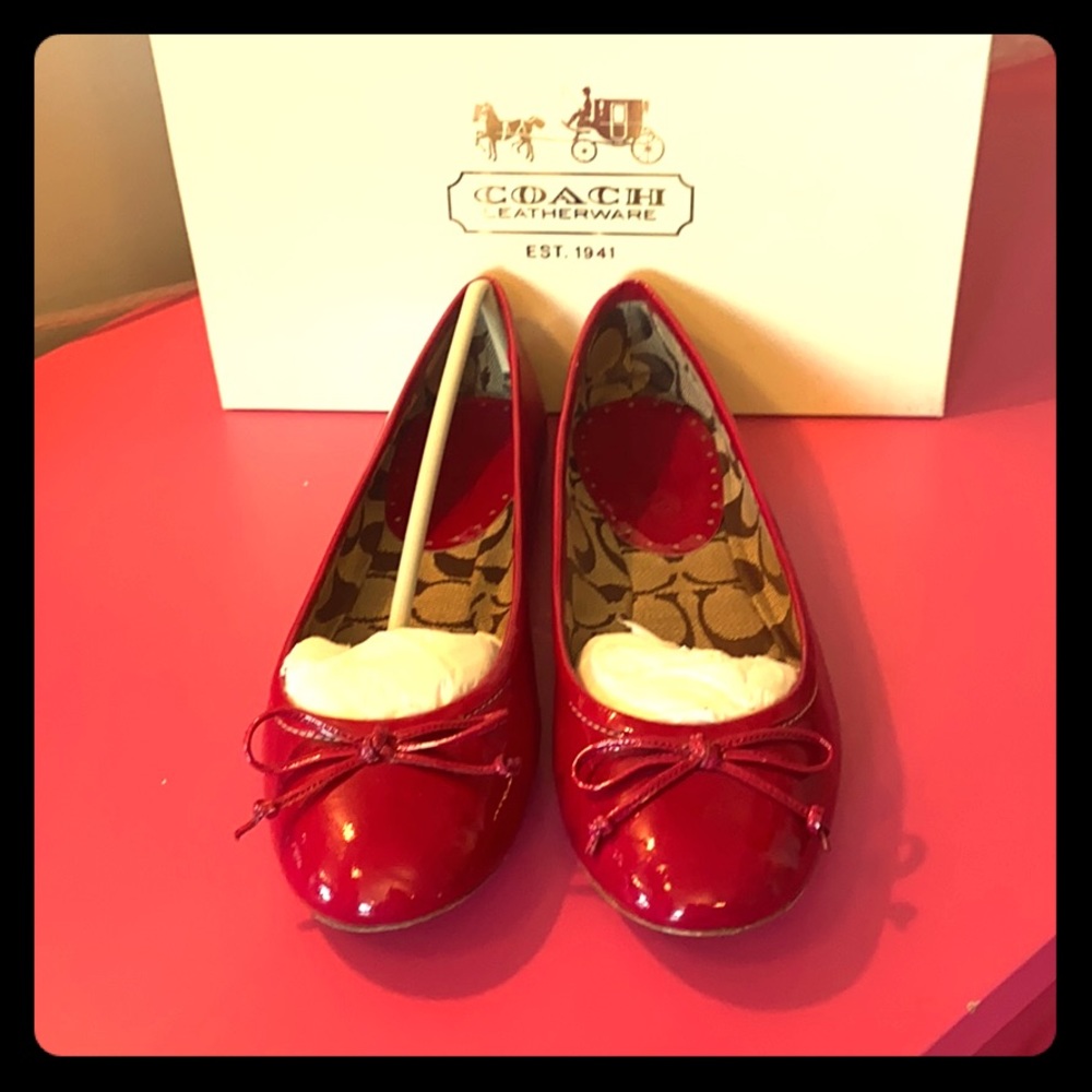 Coach Deep Pink Fuchsia patent flats